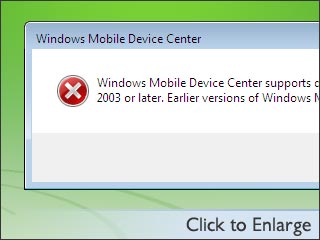 Windows Mobile Device Center: Unsupported Device Error